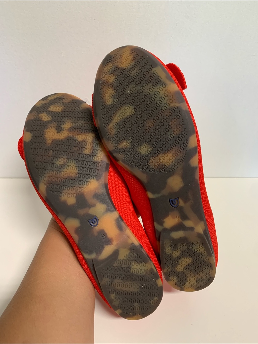 Rothy's Red Flats with Gold Buckle Accent - Picture 7 of 9